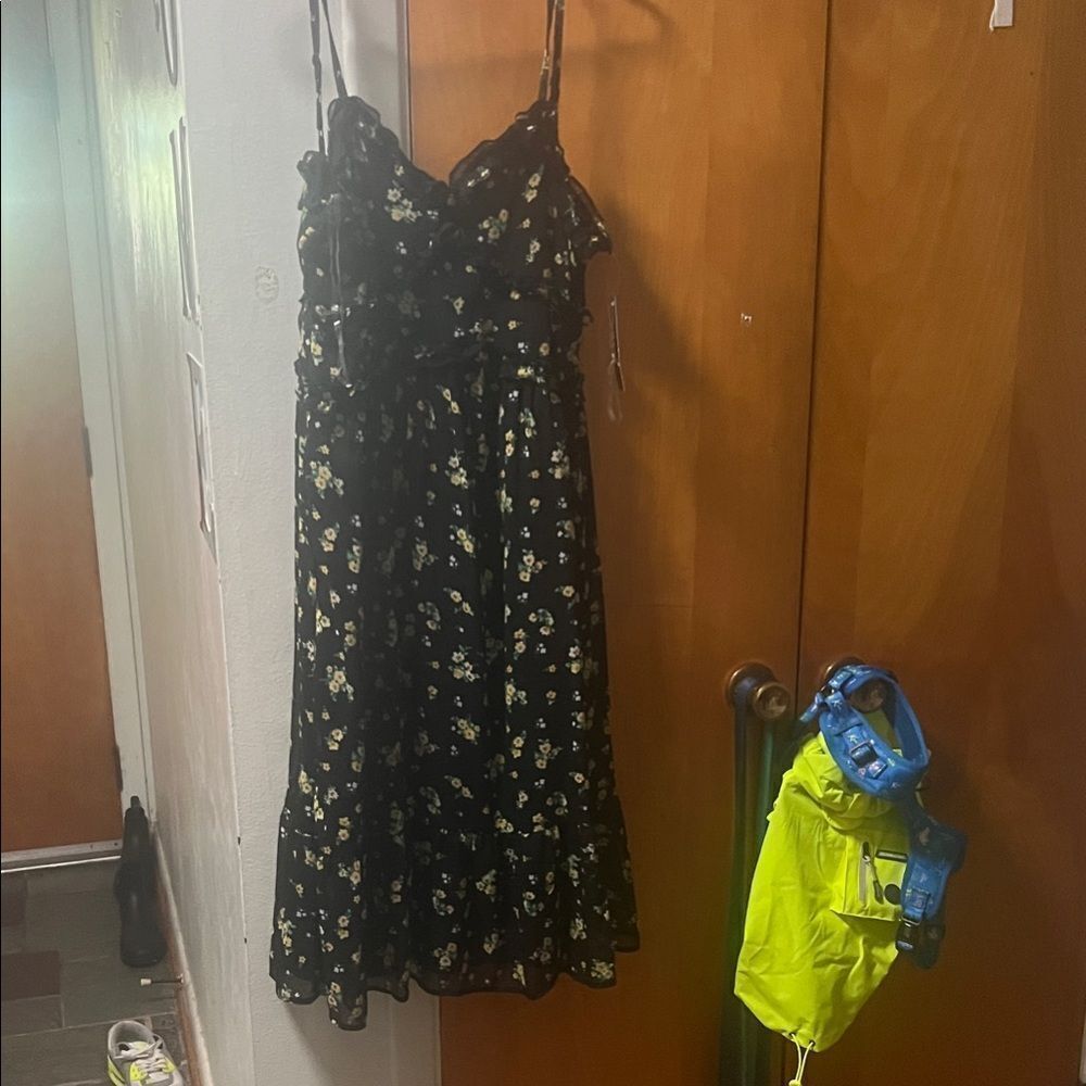 No Boundaries Black Floral Kids Dress